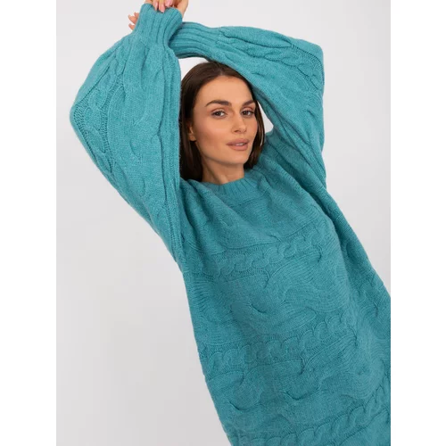 Fashion Hunters Turquoise oversize knit dress