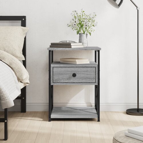 VidaXL Nočna omarica siva sonoma 40x42x55 cm inženirski les Slike