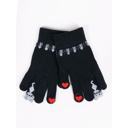 Yoclub Kids's Girls' Five-Finger Touchscreen Gloves RED-0075G-AA5F-003 Cene