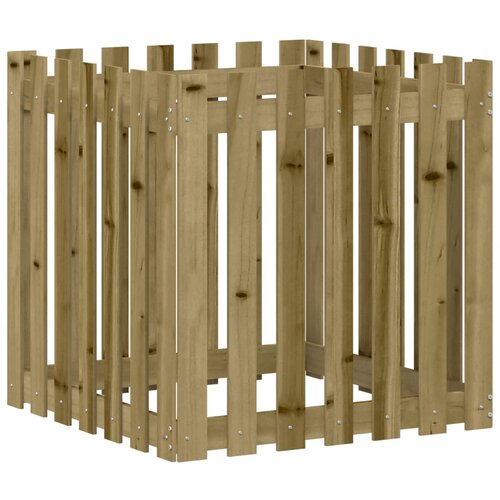  Vrtna sadilica s izgledom ograde 70 x 70 x 70 cm od borovine Slike