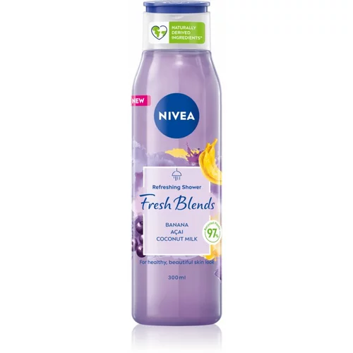 Nivea Fresh Blends Banana & Acai Refreshing Shower gel za prhanje 300 ml za ženske