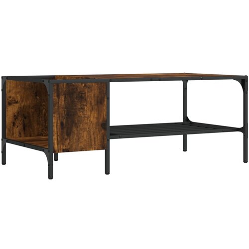Maison Chic Klubska mizica - kavna mizica - Nizka mizica z regalom dim. hrast 100x51x40 cm inženirski les, (21751925) Slike