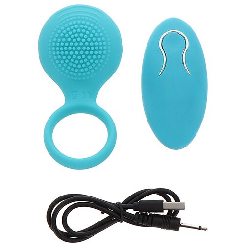 Toy Joy Tickle Brush C-Ring Blue Slike