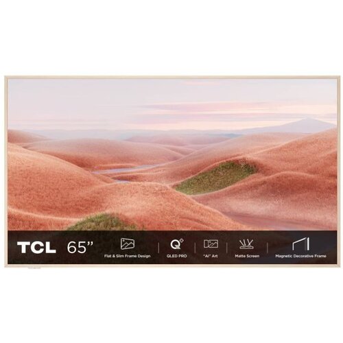 Tcl Televizor 65A300W, QLED, 65'', 4K UHD, 144Hz, Matte Screen, ''Ai'' Art, Google TV, frame, Beli Cene