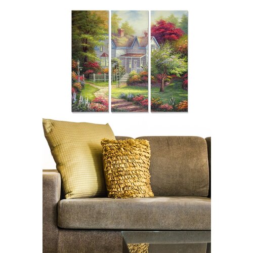 Wallity MDF1005940 Multicolor Decorative MDF Painting (3 Pieces) Cene