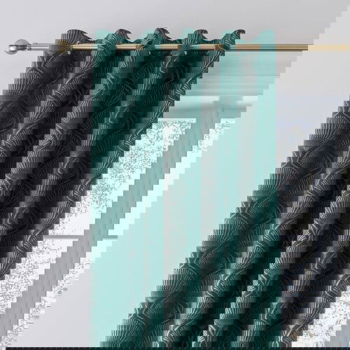 Catherine Lansfield Zelene zavjese u setu 2 kom za djelomično zamračenje 229x229 cm Art Deco Pearl &amp;ndash; Slike