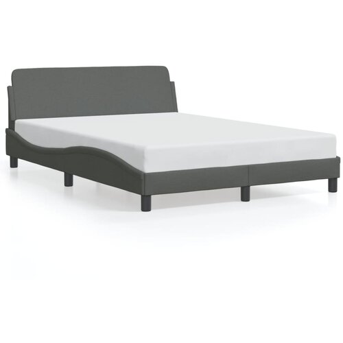 Maison Chic Posteljni okvir - Dvoposteljna postelja - Zakonska postelja brez vzmetnice temno siv 140x190 cm blago-J12907, (21762499) Slike