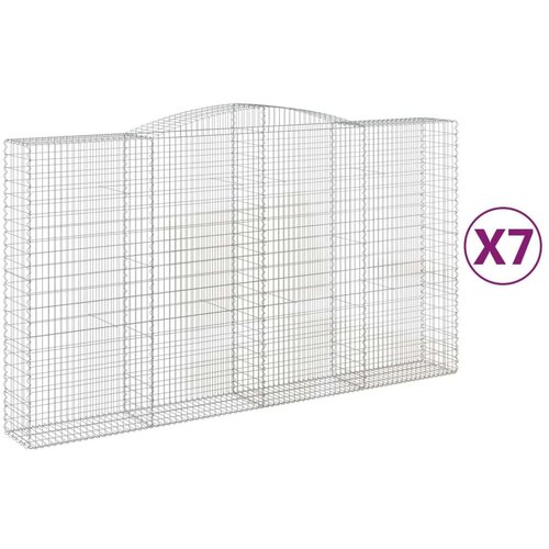  Lučne gabionske ko&amp;scaron;are 7 kom 400x50x220/240cm pocinčano željezo Slike