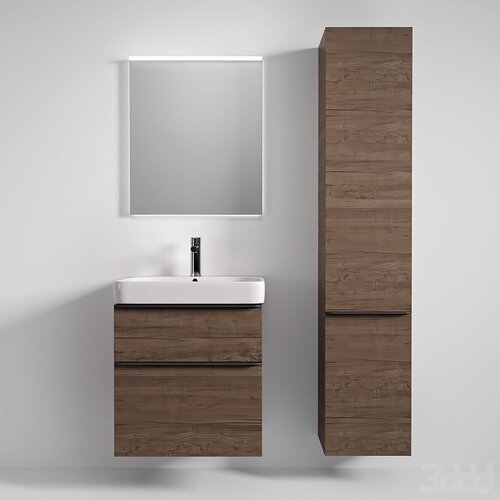 Geberit 500.361.JR.1 - Zidni kupatilski ormarić Smyle Square 118x36 cm orah Slike