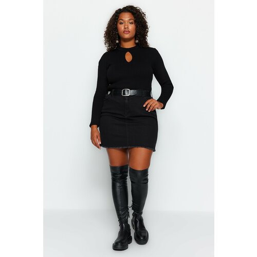 Trendyol Curve Black Pocket Detailed Denim Skirt Slike