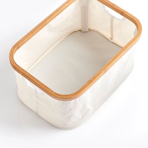 ZELLER Ko&amp;scaron;ara za odlaganje, bambus i platno, 38x26x18 cm Slike