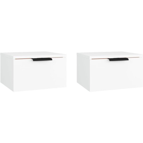 Maison Chic Stenski Dvo delni komplet Nočne omarice - Nočne mize bele 34x30x20 cm, (21689111) Slike