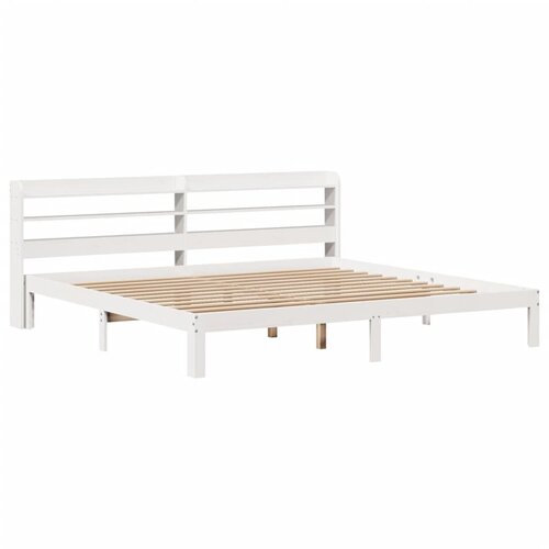 vidaXL Posteljni okvir z vzglavjem bel 180x200 cm borovina, (21311050) Cene