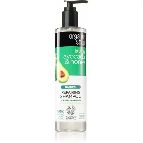 Organic Shop Natural Avocado & Honey regeneracijski šampon za suhe in poškodovane lase 280 ml