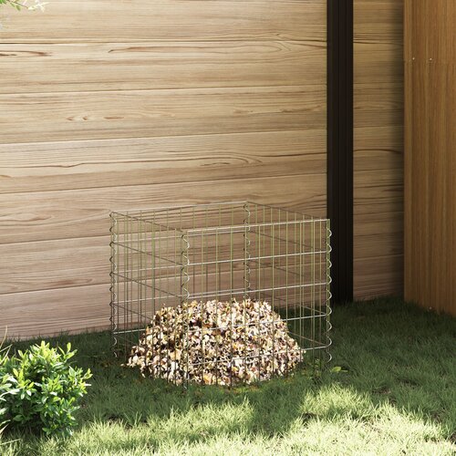 vidaXL Srebrna Metal 50 x 50 x 50 cm Čvrsta Metalna vrtna barijera Cijene