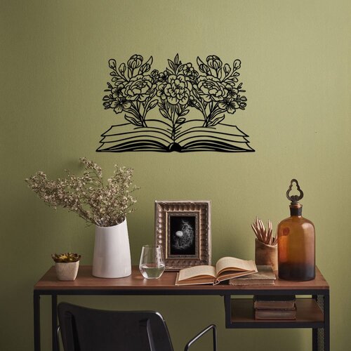 Wallity Zidna dekoracija Flower Book - 497, 43 x 70 cm, Crna Cene