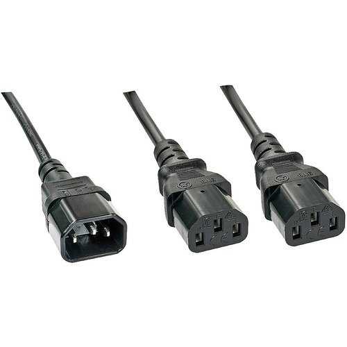 Lindy tok Y-kabel [1x mo&scaron;ki konektor IEC\, C14 - 2x ženski konektor IEC C13\, 10 A] 1.00 m črna, (20414655) Cene
