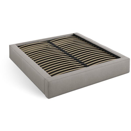 Micadoni Svijetlo sivi tapecirani bračni krevet s prostorom za odlaganje s podnicom 160x200 cm Simon &amp;ndash; Slike