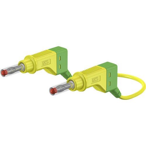 Stäubli Varnostni merilni kabel (lamelni vtič 4 mm - lamelni vtič 4 mm) 1 m zeleno-rumene barve MultiContact XZG425/SIL, (20422651) Cene