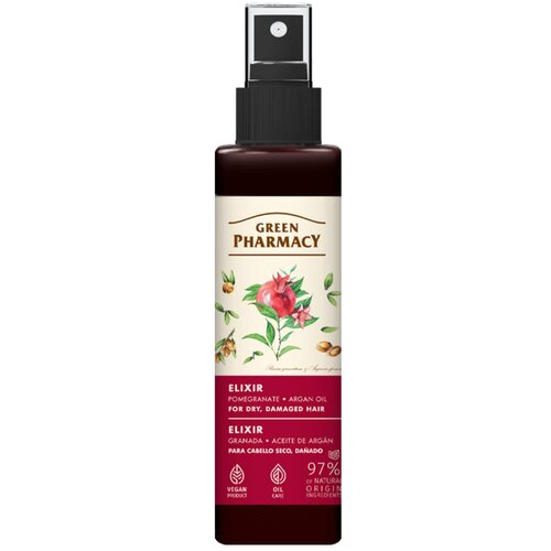 Eliksir za suhu i o&amp;scaron;tećenu kosu Green Pharmacy 150 ml &amp;ndash; Nar i Argan Slike