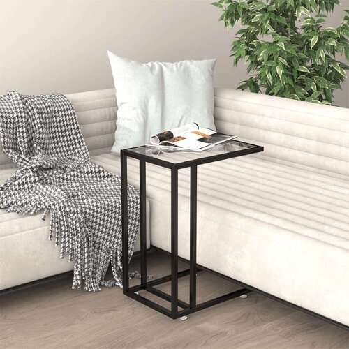 vidaXL Bočni stolić za računalo prozirni 50x35x65 cm kaljeno staklo Cijene