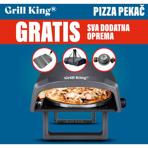 Grill King Pizzaiolo 12” plinski rotacioni pizza pekač + bogata oprema u setu Cijene