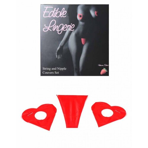 SecretPlay Komplet Edible Strawberry Thong And Nipple Covers Slike