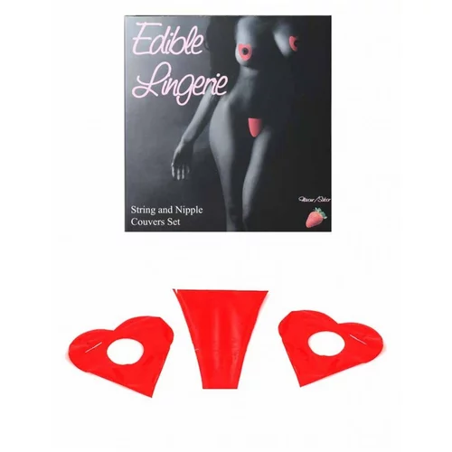 SecretPlay Komplet Edible Strawberry Thong And Nipple Covers