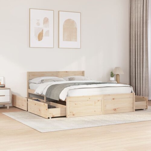 Furnova Posteljni okvir brez vzmetnice 160x200 cm trdna borovina, (21944214) Slike