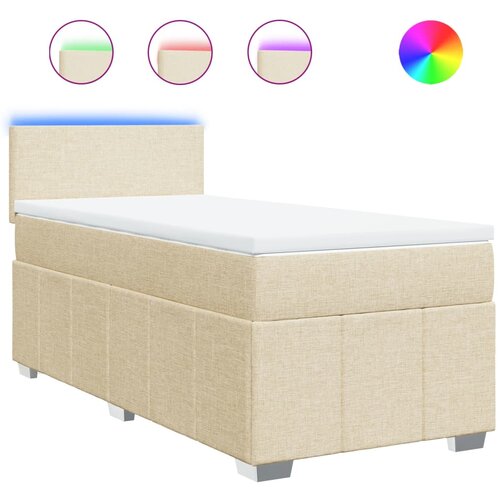 Maison Chic Box spring postelja - Vzmetna postelja z vzmetnico krem 90x200 cm blago SL23749, (21879844) Cene