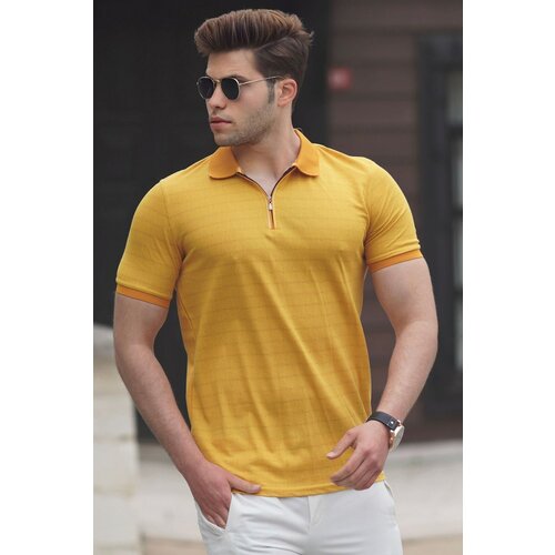 Madmext Men's Mustard Polo Neck Knitwear T-Shirt 5117 Slike