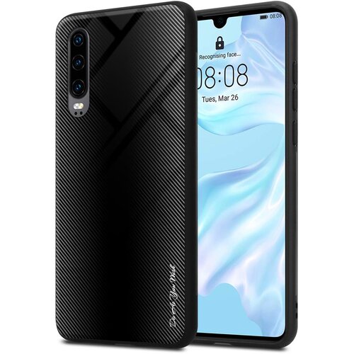 Cadorabo Ohi&scaron;je, združljiv s Huawei - Stripe Optics v Opal Black - Za&scaron;čitni pokrov iz silikona TPU in hrbta iz kaljenega stekla, (20573323) Cene