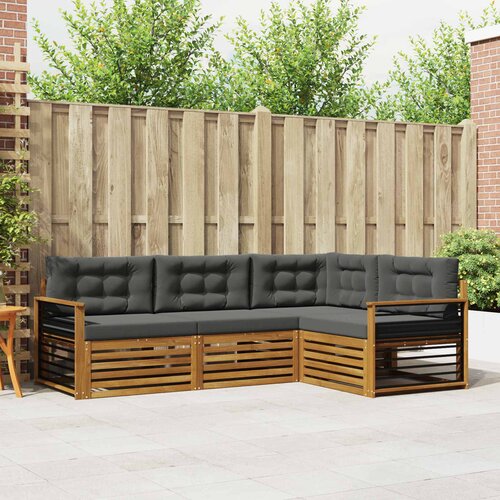  Set vanjskih sofa 4 kom. Prirodna i antracit Cene