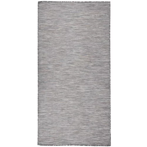 vidaXL Vanjski tepih ravnog tkanja 100 x 200 cm smeđe-crni