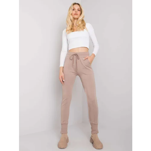 RUE PARIS Sweatpants-RV-DR-7358.06P-dark beige