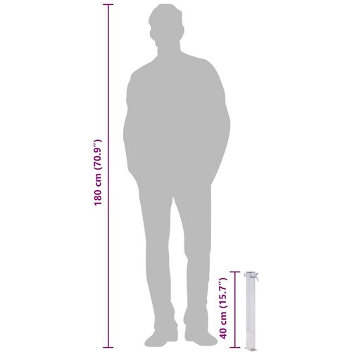  Vrtni stup za vodu 40 cm od nehrđajućeg čelika četvrtasti Slike