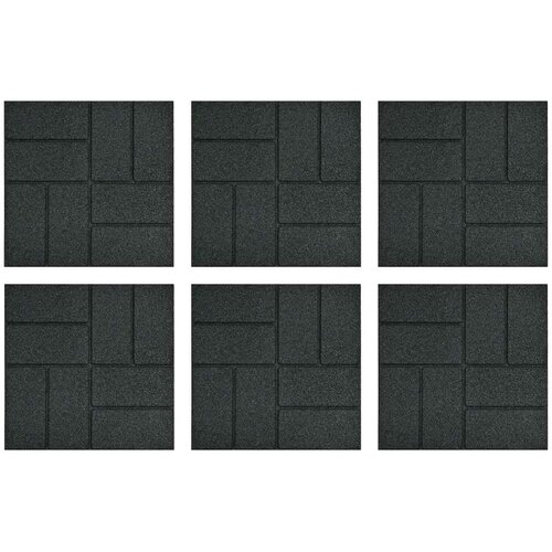  Kamen za hodanje 6 pcs Crna 40 5 x 40 5 x 2 cm Guma - Crna Slike