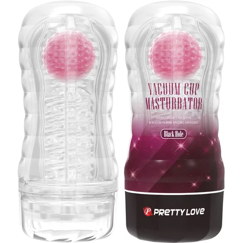 Pretty Love Black Hole Vacuum Cup Stimulation Ball Masturbator Clear-Pink