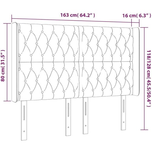  Uzglavlje tamnoplavo 163x16x118/128 cm bar&amp;scaron;unasto Slike