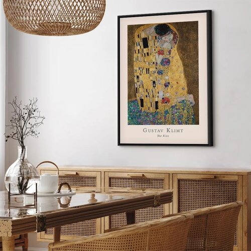  Slika - Gustav Klimt - The Kiss (1 Part) Vertical 60x90 U crnom drvenom okviru Slike