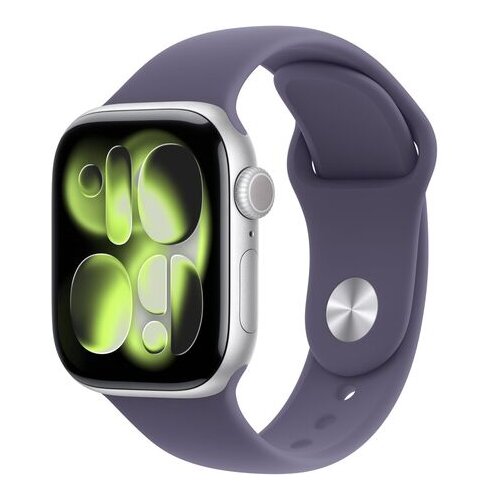 Apple Watch Series 11 GPS 42mm Silver Aluminium Case with Purple Fog Sport Band - S /M Slike
