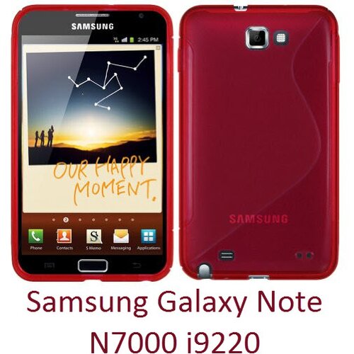  Gumijasti / gel etui S-Line za Samsung Galaxy Note N7000 i9220 - rdeči Cene