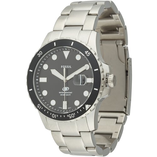 Fossil analogni sat crna / srebro Slike
