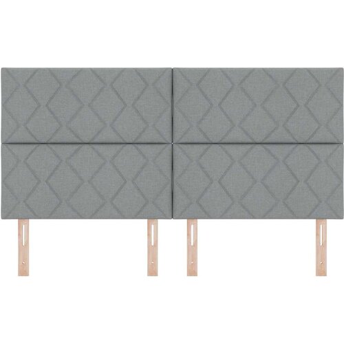  LED glava kreveta Svijetlo siva 180 cm tkanina Slike
