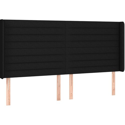 Maison Chic posteljno vzglavje - vzglavna omarica - nočna omarica z u&amp;scaron;esi črno 183x16x118/128 cm blago, (21709411) Slike