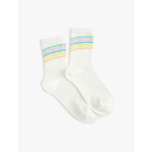 Koton Girls' Striped Tennis Socks Cotton Slike