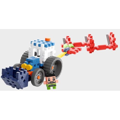 Marioinex Mini Waffle Farmer 50 kos, Traktor z plugom Slike