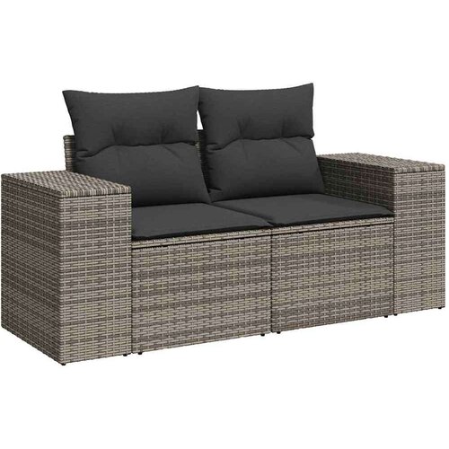VidaXL 8-dijelni set vrtnih sofa od poliratana s jastucima sivi bagrem Slike