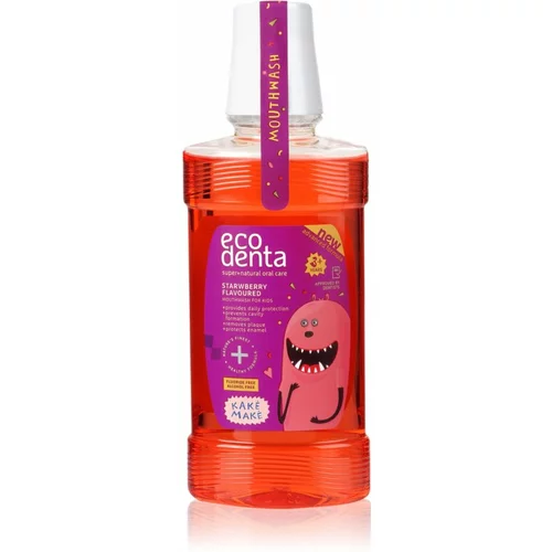 Ecodenta Super+Natural Oral Care Strawberry ustna voda z okusom jagode 250 ml za otroke
