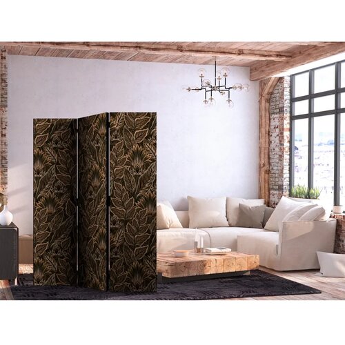  Paravan - Dense Vegetation - Botanical Patterns in Illustrative Style Brown 135x172 Dvostrani Cene